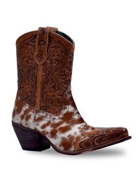 MYRA BAG‎ Kelsey Short Cowboy Boots Brown Hair On Hide Size 9 NWT